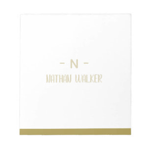 Elegant Gold & Gray Monogram I Minimalist Elegant  Notepad