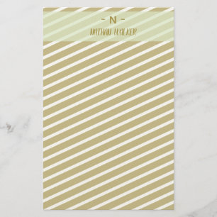 Elegant Gold & Gray Monogram I Minimalist Elegant  Stationery