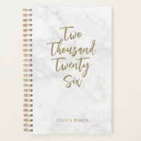 Elegant Gold Gray White Marble Personalized