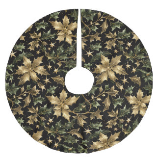 Elegant Gold & Green Foliage Tree Skirt