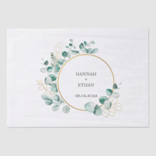 Elegant Gold Greenery Eucalyptus Personalised Tissue Paper