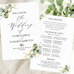 Elegant Gold Greenery Wedding Program<br><div class="desc">A simple chic wedding ceremony order of service program. Easy to personalise with your details. Check the collection for matching items. CUSTOMIZATION: If you need design customisation,  please get in touch with me via chat; if you need information about your order,  shipping options,  etc.,  please contact Zazzle support directly.</div>