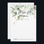 Elegant Gold Greenery Wedding Words of Wisdom Advice Card<br><div class="desc">This elegant gold greenery wedding words of wisdom advice card is perfect for a modern wedding. The design features hand-drawn gold and botanical green eucalyptus leaves, inspiring artistic beauty. These cards are perfect for a wedding, bridal shower, baby shower, graduation party & more. Personalise the cards with the names of...</div>