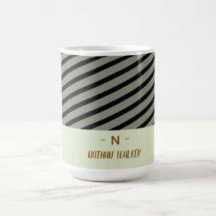 Elegant Gold & Grey Monogram I Minimalist Elegant Coffee Mug
