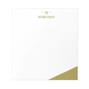 Elegant Gold & Grey Monogram I Minimalist Elegant  Notepad