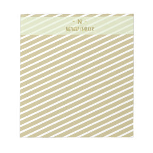 Elegant Gold & Grey Monogram I Minimalist Elegant  Notepad