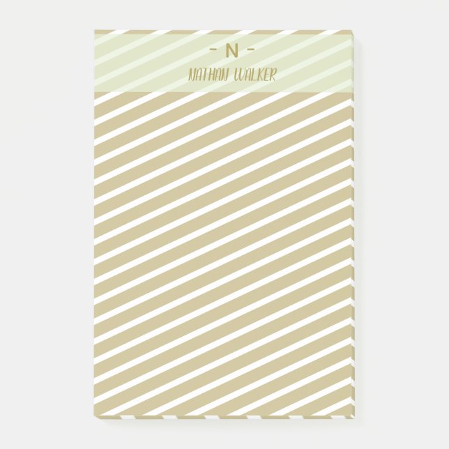 Elegant Gold & Grey Monogram I Minimalist Elegant  Post-it Notes (Front)
