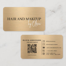 Elegant Gold Hair and Makeup Artist QR Code