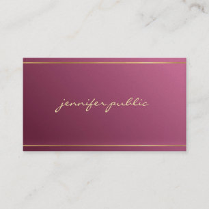 Elegant Gold Hand Script Aesthetic Elite Luxury Business Card