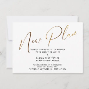Elegant Gold Handwriting New Plan Announcement