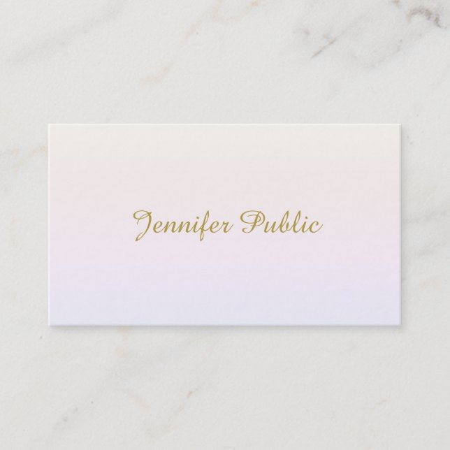 Elegant Gold Handwritten Script Minimalist Trendy Business Card (Front)