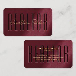 Elegant Gold Handwritten Script Name Realtor Business Card