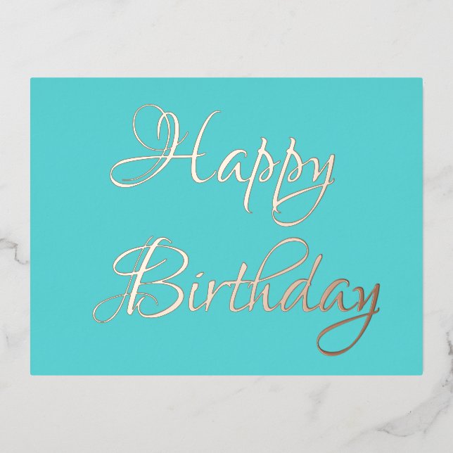 Elegant Gold Happy Birthday   Foil Invitation Postcard (Front)