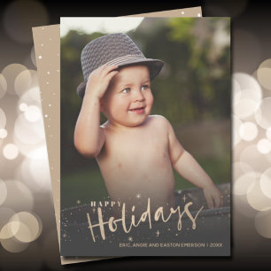 Elegant Gold Happy Holiday Card