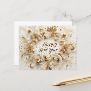 Elegant Gold Happy New Year  Postcard