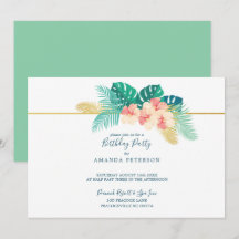 Elegant Gold Hawaiian Hibiscus Birthday Party