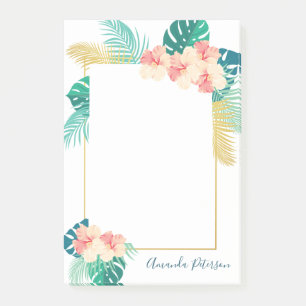 Elegant Gold Hawaiian Hibiscus Post-It Notes