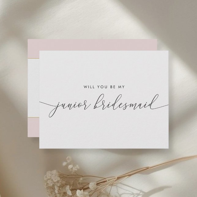 Elegant Gold Heart Be My Junior Bridesmaid Invitation Postcard (Creator Uploaded)