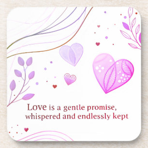 Elegant Gold Heart Love Art Coaster