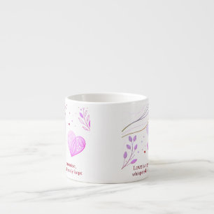 Elegant Gold Heart Love Art Espresso Cup