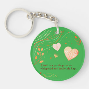 Elegant Gold Heart Love Art  Key Ring