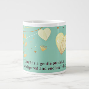 Elegant Gold Heart Love Art  Large Coffee Mug