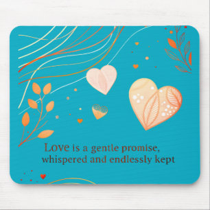 Elegant Gold Heart Love Art Mouse Pad
