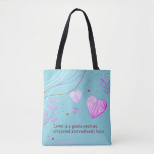 Elegant Gold Heart Love Art Tote Bag