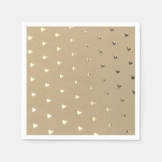 Elegant Gold Heart Paper Napkins