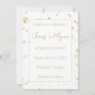 Elegant Gold Heart Save the Date