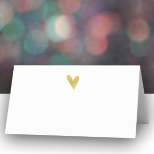 Elegant Gold Heart Wedding Place Cards