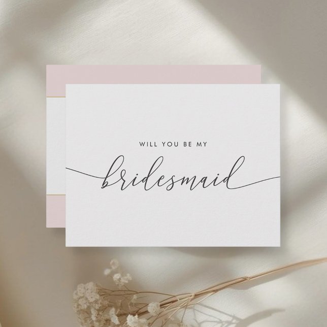 Elegant Gold Heart Will You Be My Bridesmaid Invitation Postcard (Creator Uploaded)