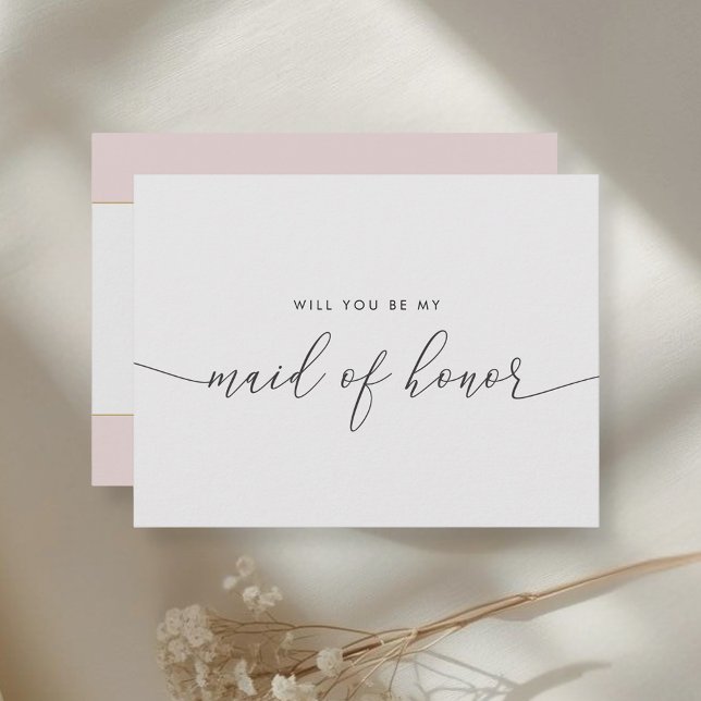 Elegant Gold Heart Will You Be My Maid of Honour Invitation Postcard (Creator Uploaded)