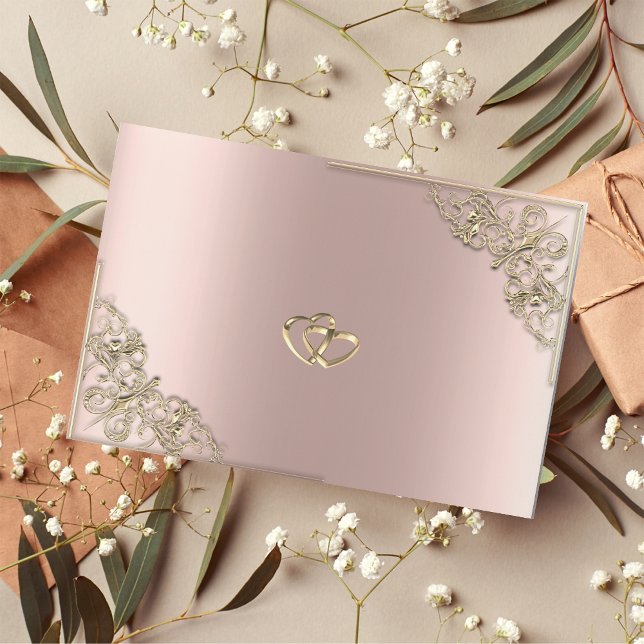 Elegant Gold Hearts Rose Gold Envelope (Creator Uploaded)