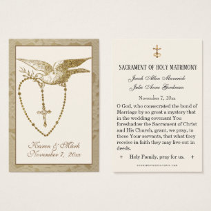 Elegant Gold Holy Spirit Wedding Holy Cards