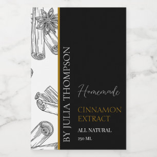 Elegant Gold Homemade Cinnamon Extract Label