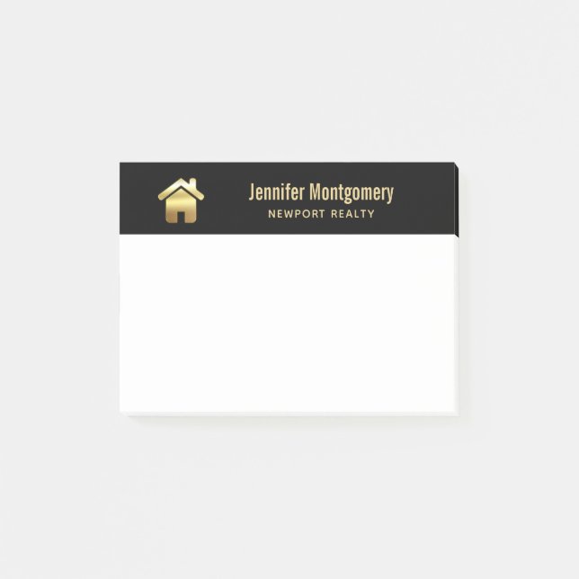 Elegant Gold House Symbol Real Estate Design Post-it Notes (Front)