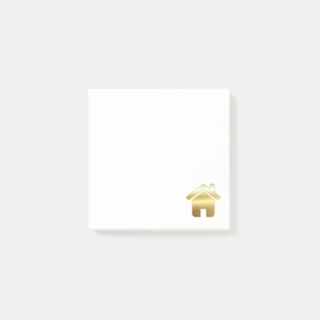 Elegant Gold House Symbol Real Estate Design Post-it Notes (Front)