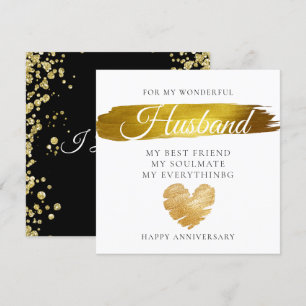 Elegant Gold Husband Wedding Anniversary Card