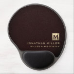 Elegant Gold Initial Logo Gel Mouse Pad<br><div class="desc">This modern luxury gel mouse pad is the perfect addition to any office or workspace. The sleek design features a gold initial logo in classic block typography, adding a touch of personalisation, on an oxblood leather print background. The gel wrist rest provides comfort and support during long hours of work....</div>