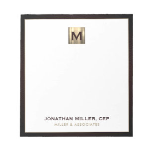 Elegant Gold Initial Logo Notepad