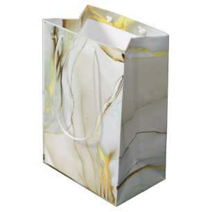 Elegant Gold Ink Abstract Pattern  Medium Gift Bag