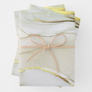 Elegant Gold Ink Abstract Pattern Wrapping Paper Sheet