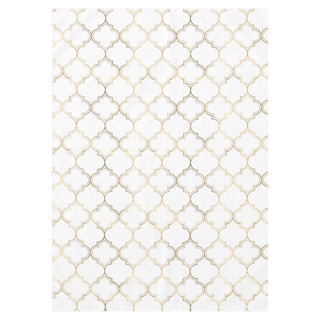 Elegant Gold Islamic Geometric Art Pattern  Tablecloth (Front)