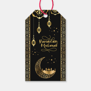 Elegant Gold Islamic Patterns Ramadan Mubarak Gift Tags