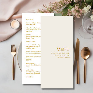 Elegant Gold Islamic Wedding Menu Card Flat Menu