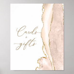Elegant Gold Ivory Agate Wedding Cards and Gifts Poster