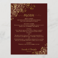 Elegant Gold Lace Frills Auburn Brown Wedding