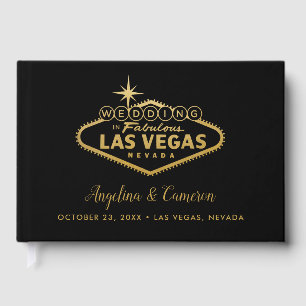 Elegant Gold Las Vegas Sign Guest Book