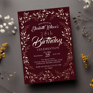 Elegant Gold Leaf Birthday 